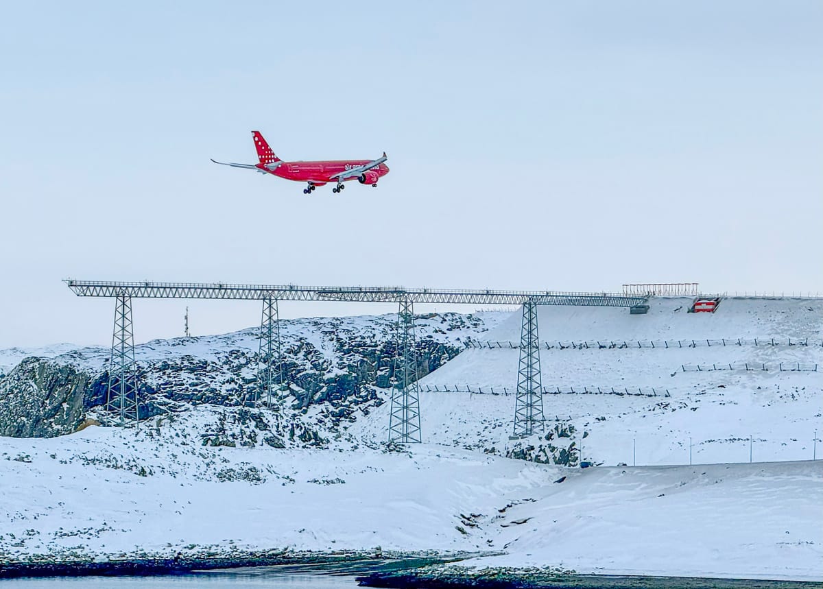 First  Flight from Europe Lands in Nuuk